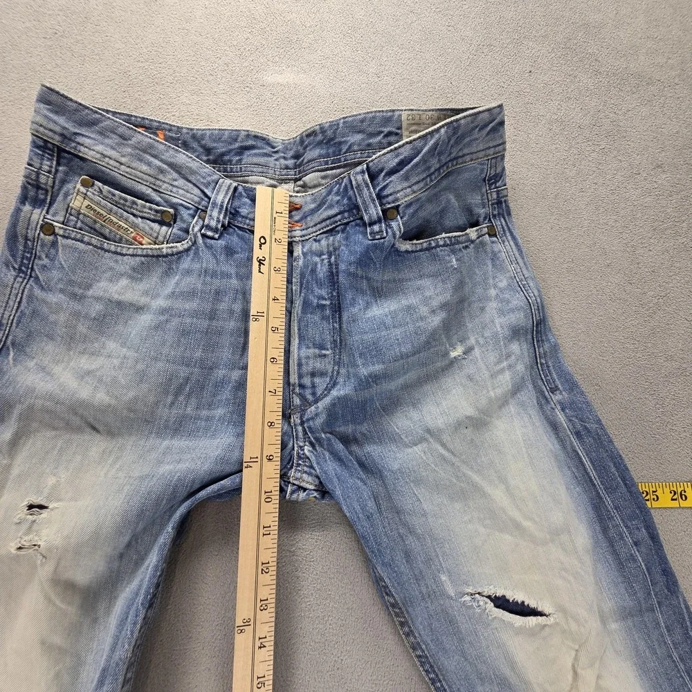 Diesel Jeans Mens 30x32 Blue Viker-R-Box Straight Distressed Made Italy 008MY